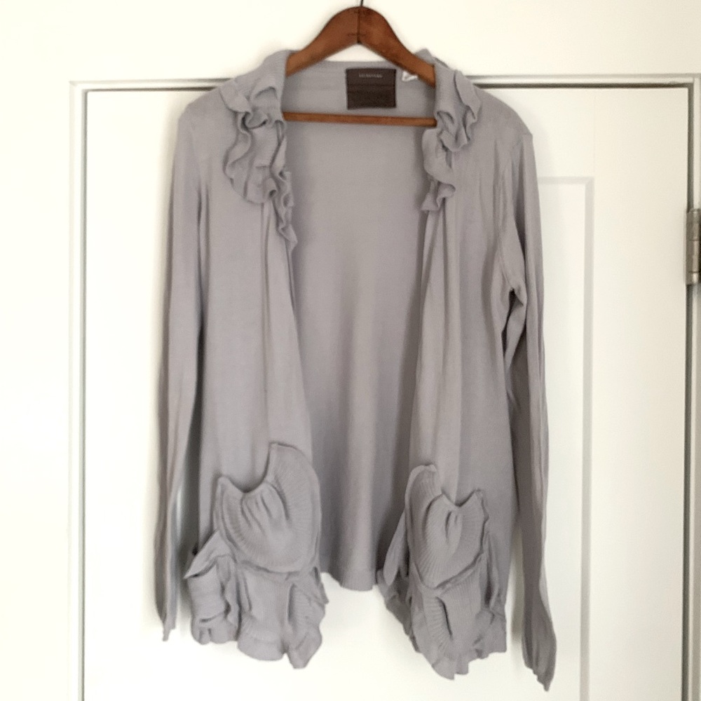 Anthropologie  Sweater Guinevere Anthropologie Grey Petal Sweater Size M